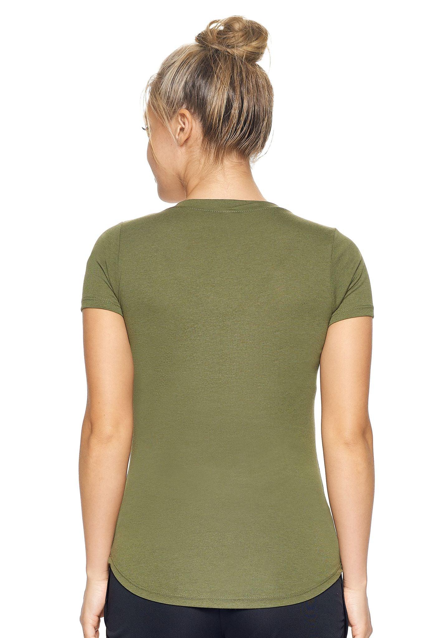 Women's Military Green TriTec™ Deep V-Neck Tee Image 3#military-green