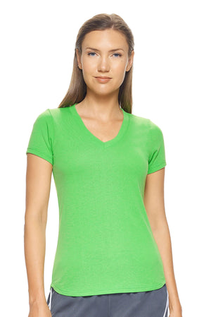 Women's Green TriTec™ Deep V-Neck Tee#true-kelly