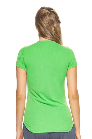 Women's Green TriTec™ Deep V-Neck Tee Image 3#true-kelly