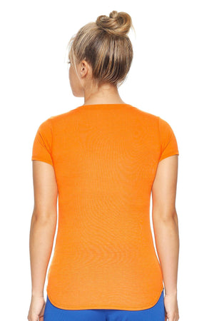 Women's Orange TriTec™ Deep V-Neck Tee Image 3#true-orange