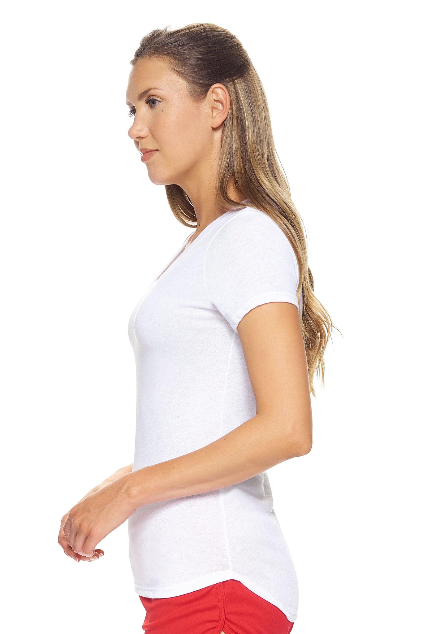 Women's White TriTec™ Deep V-Neck Tee Image 2#white