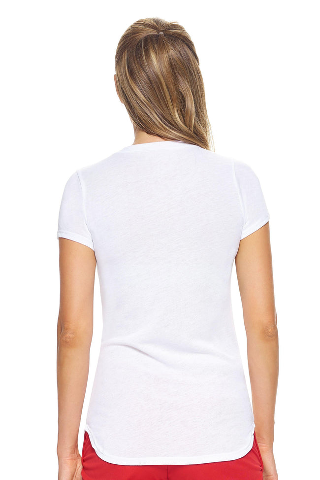 Women's White TriTec™ Deep V-Neck Tee  Image 3#white