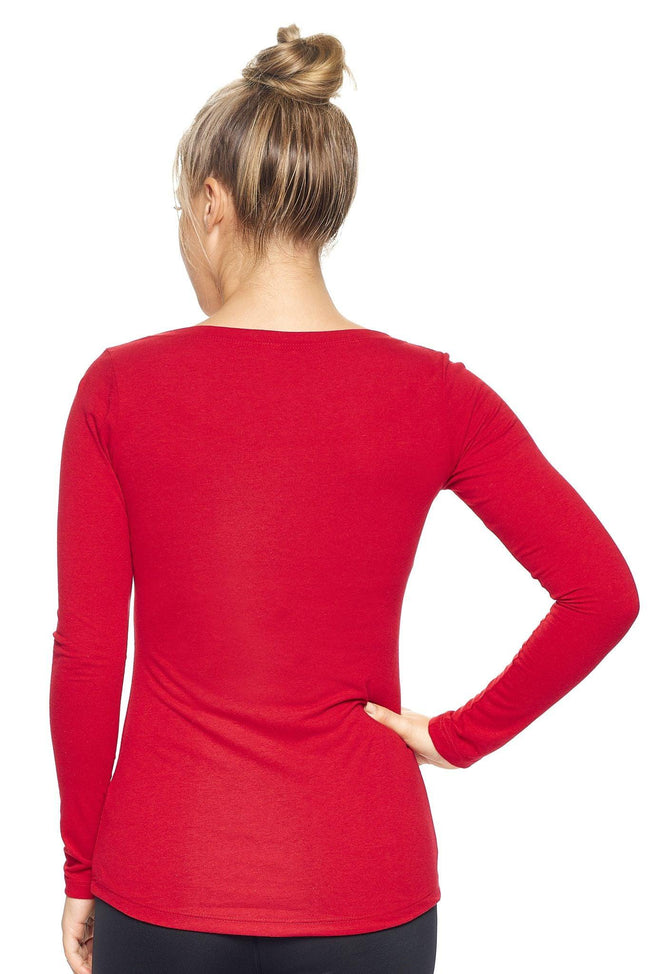 AB361🇺🇸 TriTec™ Long Sleeve Scoop Neck - Expert Brand #DEEP RED