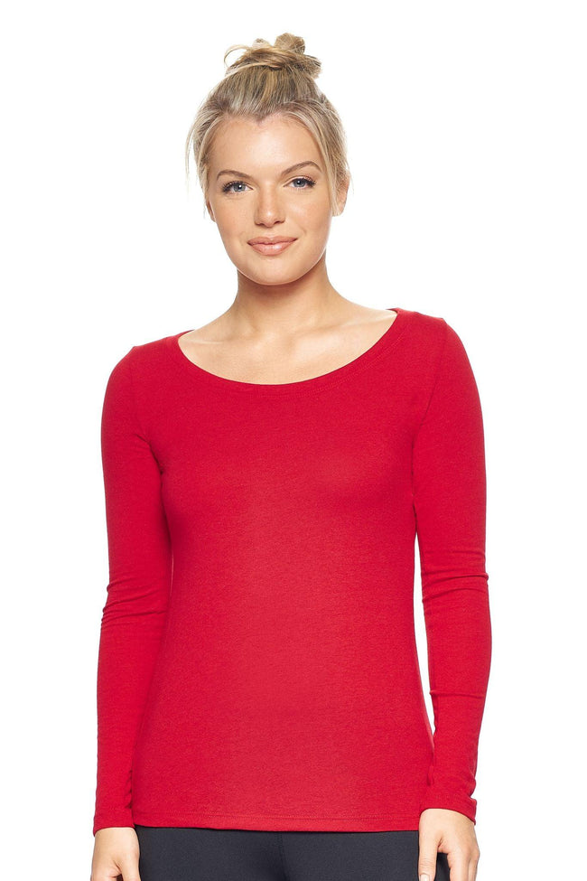 AB361🇺🇸 TriTec™ Long Sleeve Scoop Neck - Expert Brand #DEEP RED
