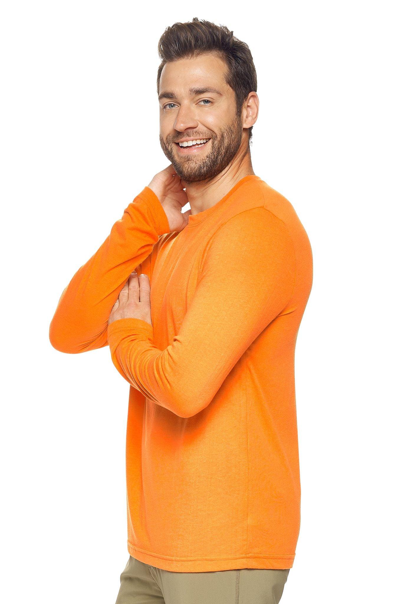 Expert Brand Wholesale Men's Tritec Long Sleeve Active Tee Made in USA AB901 True Orange image 2#true-orange