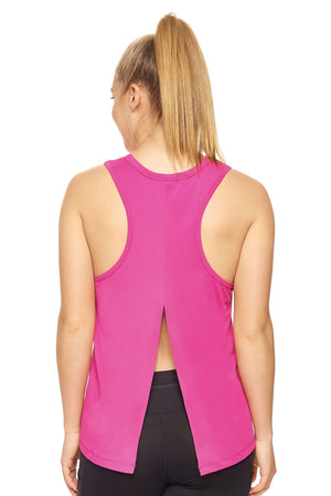 Expert Brand Airstretch™ Berry Pink Tie Back Muscle Tank Image 3#berry
