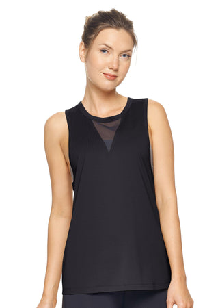 Expert Brand Airstretch™ Black Tie Back Muscle Tank#black