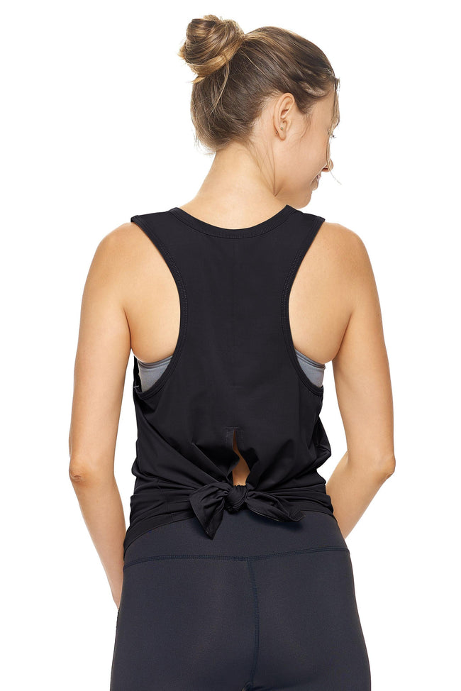 Expert Brand Airstretch™ Black Tie Back Muscle Tank Image 5#black