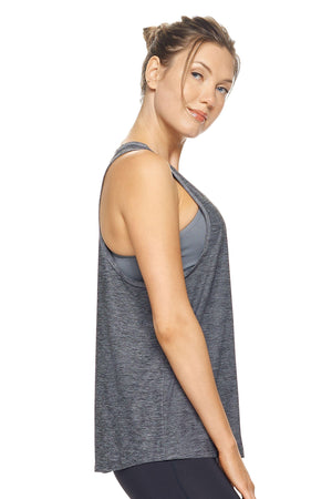 Expert Brand Airstretch™ Heather Black Tie Back Muscle Tank Image 2#heather-black