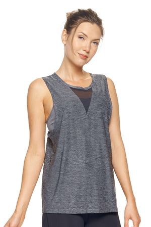Expert Brand Airstretch™ Heather Black Tie Back Muscle Tank#heather-black