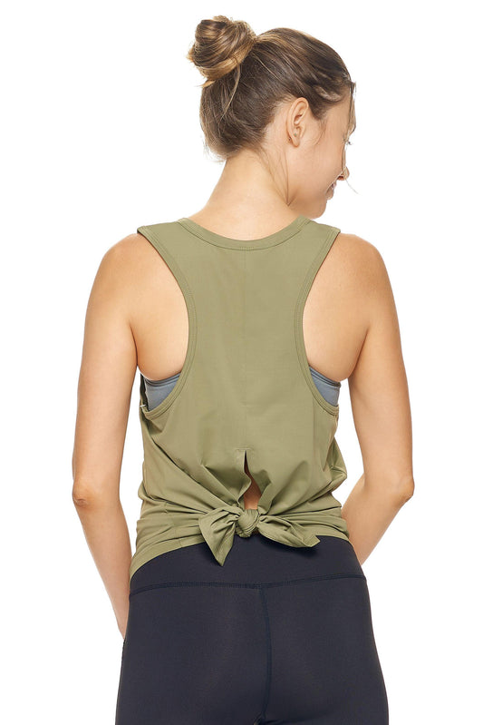 Expert Brand Airstretch™ Olive Green Tie Back Muscle Tank#olive-green