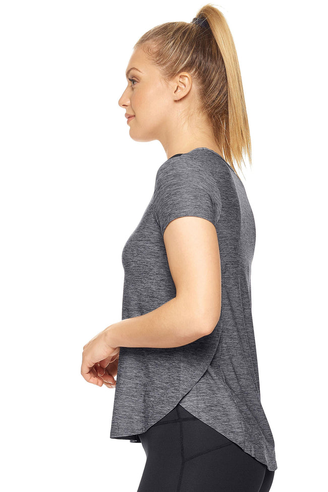 Expert Brand Women's Airstretch™ Lite Breeze Tee in Heather Black Image 2#heather-black