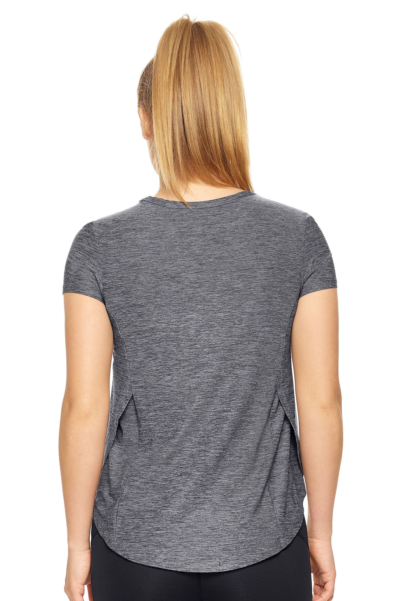 Expert Brand Women's Airstretch™ Lite Breeze Tee in Heather Black Image 3#heather-black