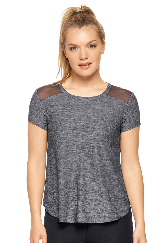 Expert Brand Women's Airstretch™ Lite Breeze Tee in Heather Black#heather-black