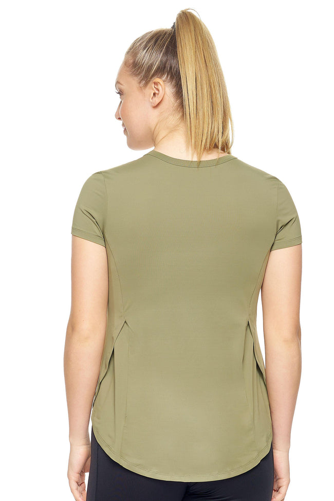 Expert Brand Women's Airstretch™ Lite Breeze Tee in Olive Green Image 3#olive-green
