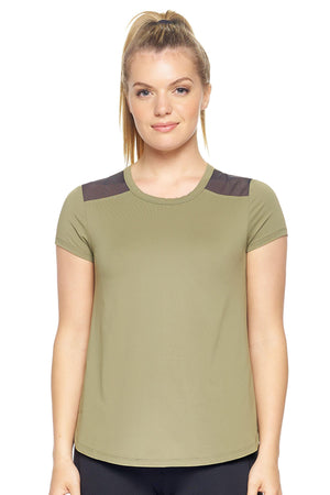 Expert Brand Women's Airstretch™ Lite Breeze Tee in Olive Green#olive-green