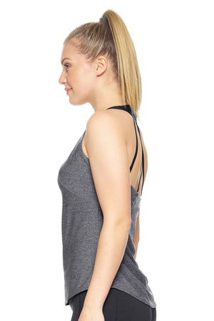 Expert Brand Women's  Airstretch™ Lite Trident Tank in Heather Black Image 2#heather-black