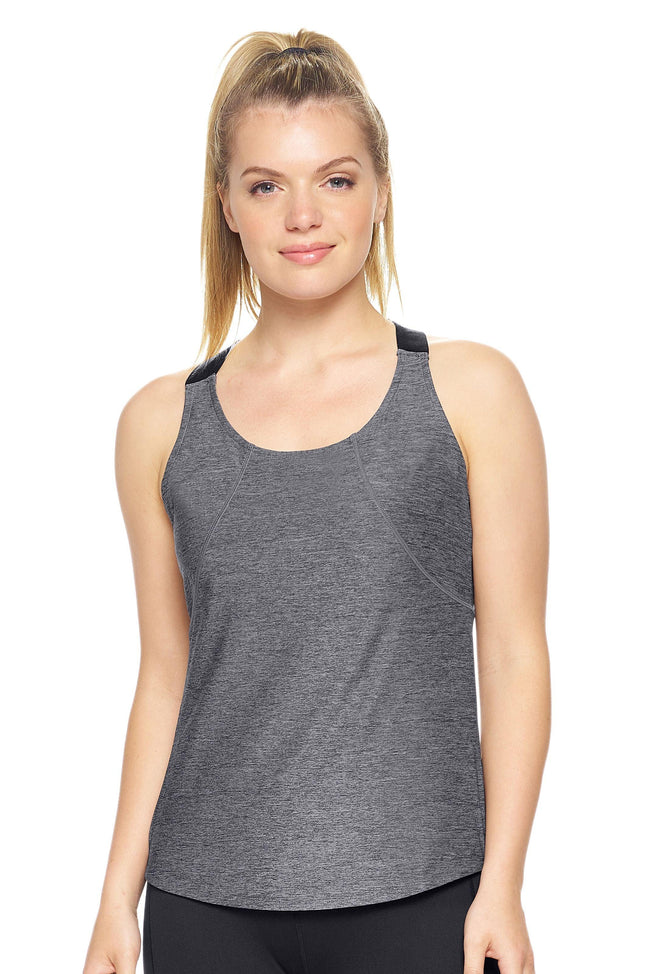 Expert Brand Women's  Airstretch™ Lite Trident Tank in Heather Black#heather-black