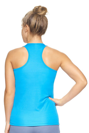 Expert Brand Women's Safety Blue pk MaX™ Endurance Racerback Tank Image 3#safety-blue