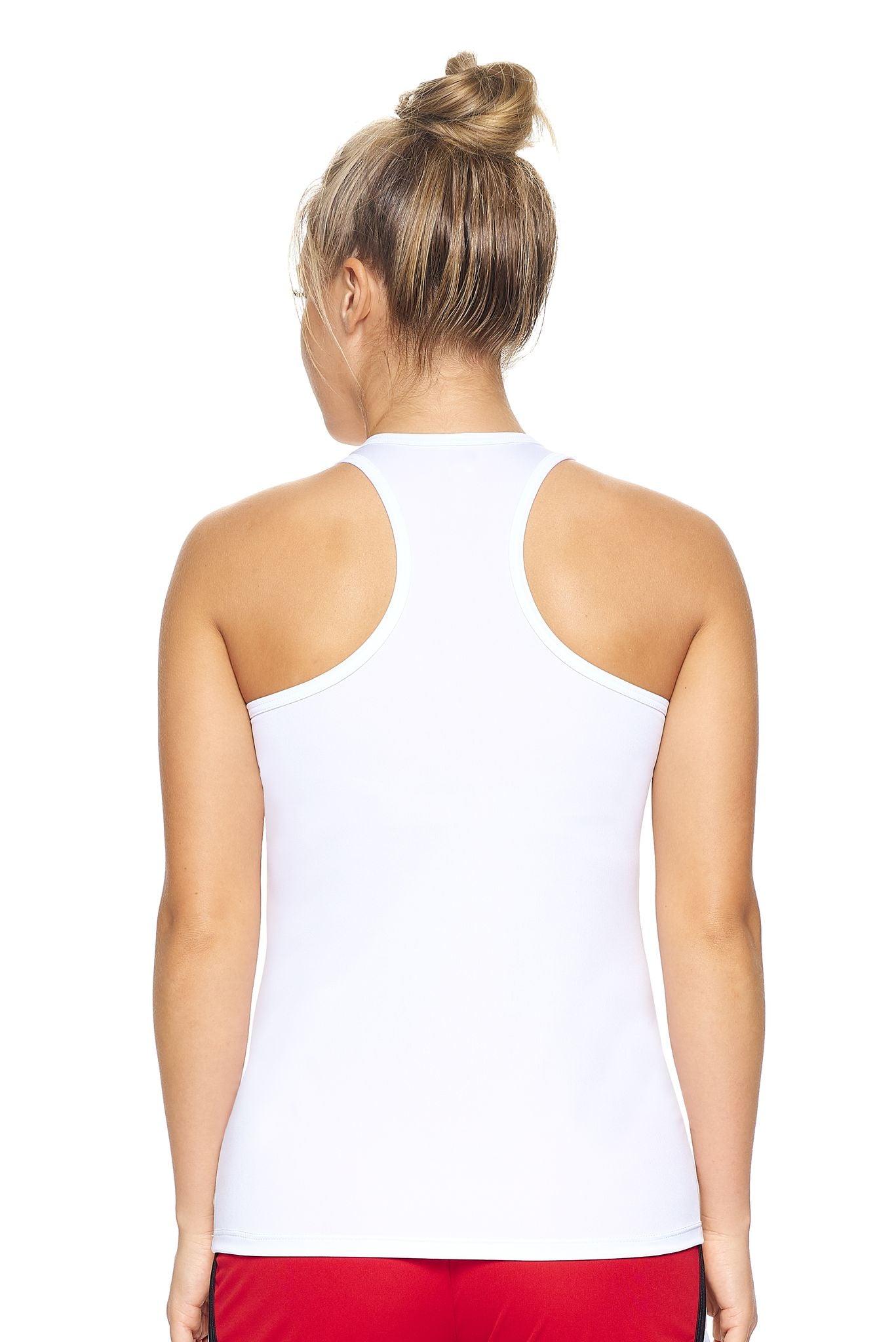 Expert Brand Women's White pk MaX™ Endurance Racerback Tank Image 3#white