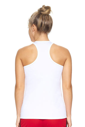 Expert Brand Women's White pk MaX™ Endurance Racerback Tank Image 3#white