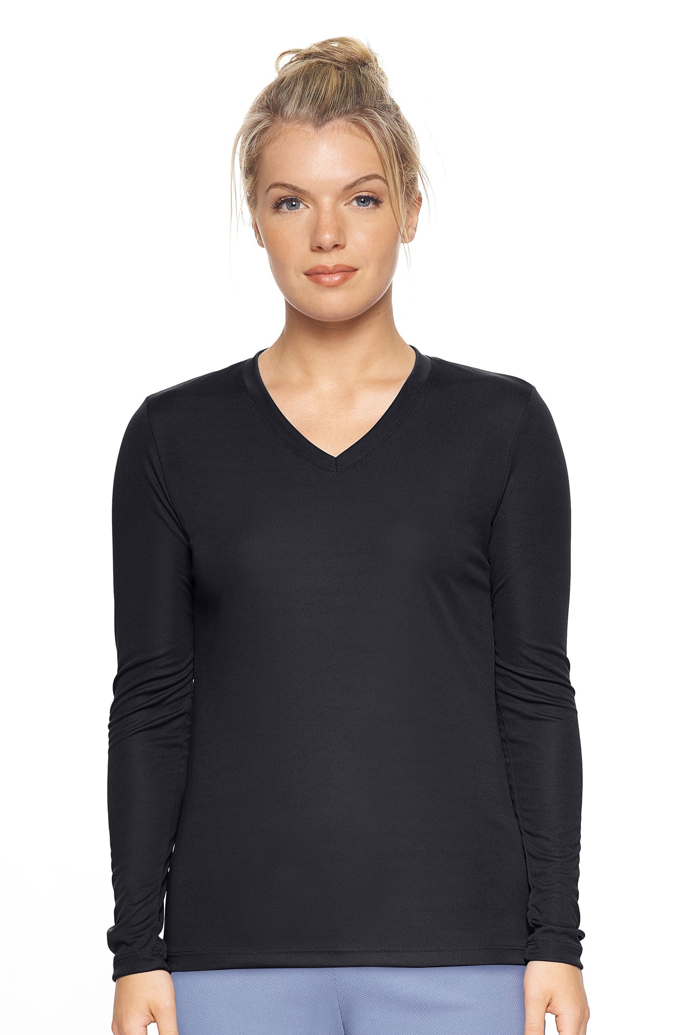 Expert Brand Black pk MaX™ V-Neck Long Sleeve Expert Tee#black