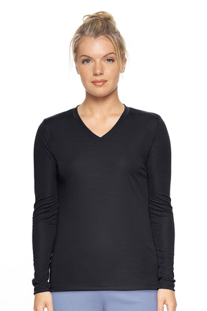 Expert Brand Black pk MaX™ V-Neck Long Sleeve Expert Tee#black