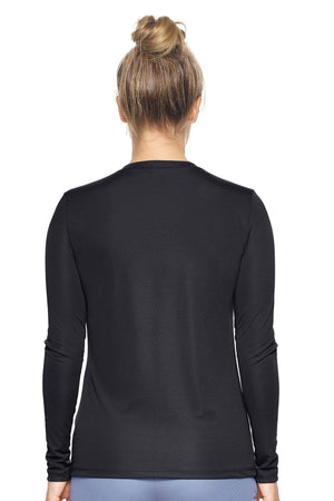 Expert Brand Black pk MaX™ V-Neck Long Sleeve Expert Tee Image 3#black