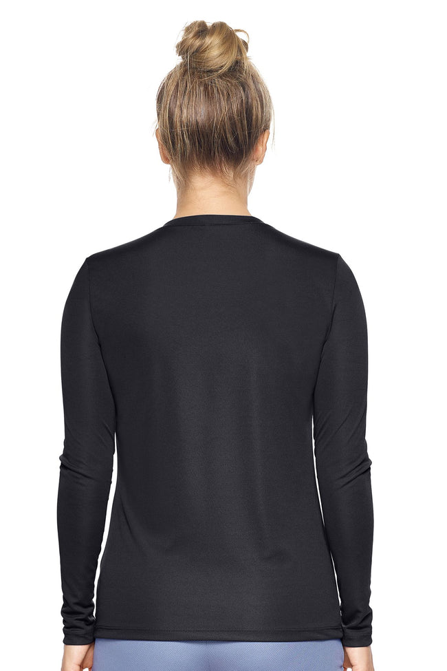 Expert Brand Black pk MaX™ V-Neck Long Sleeve Expert Tee Image 3#black
