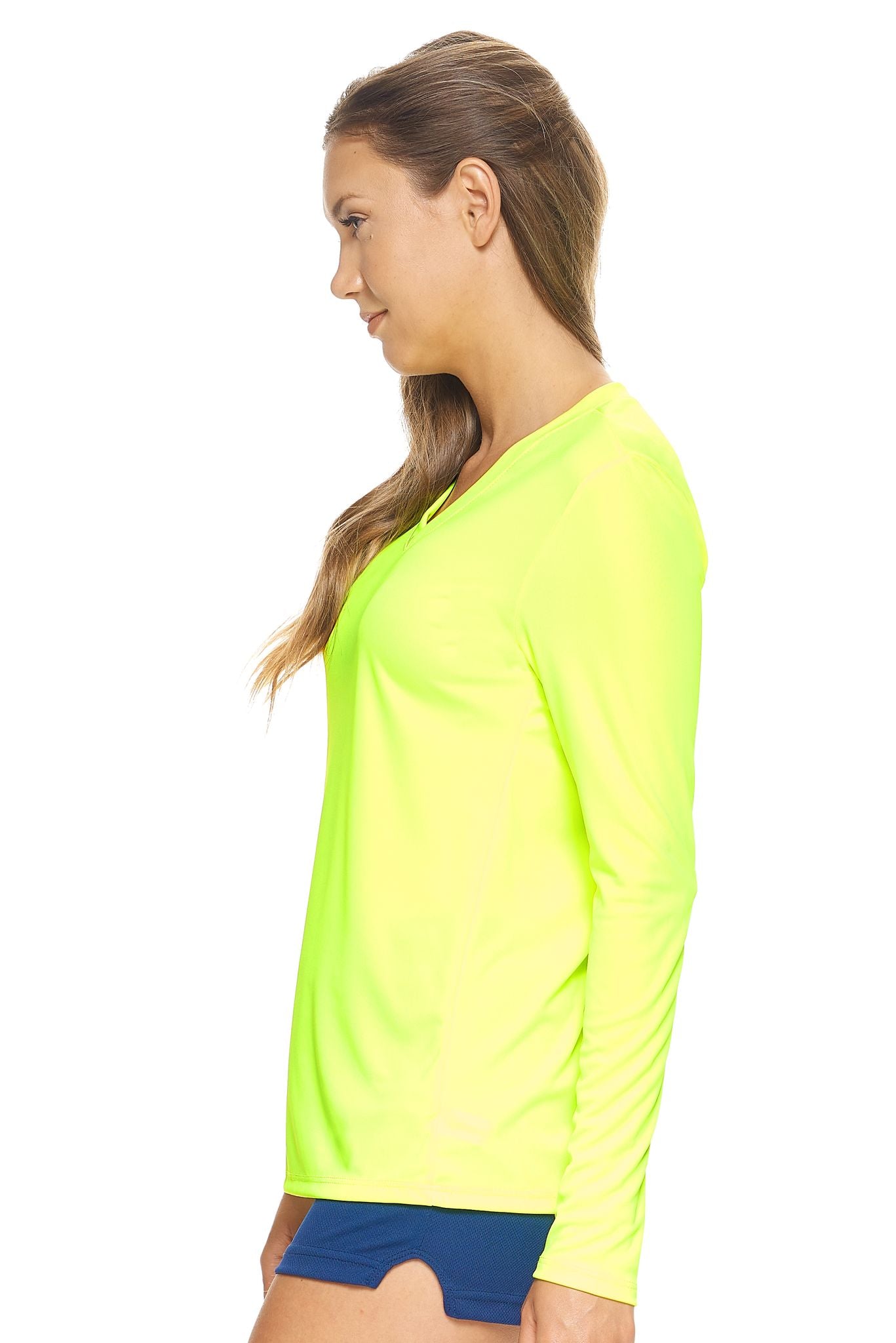 Expert Brand Safety Yellow pk MaX™ V-Neck Long Sleeve Expert Tee Image 2#safety-yellow
