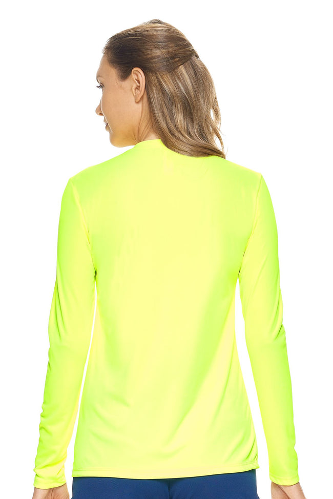Expert Brand Safety Yellow pk MaX™ V-Neck Long Sleeve Expert Tee Image 3#safety-yellow