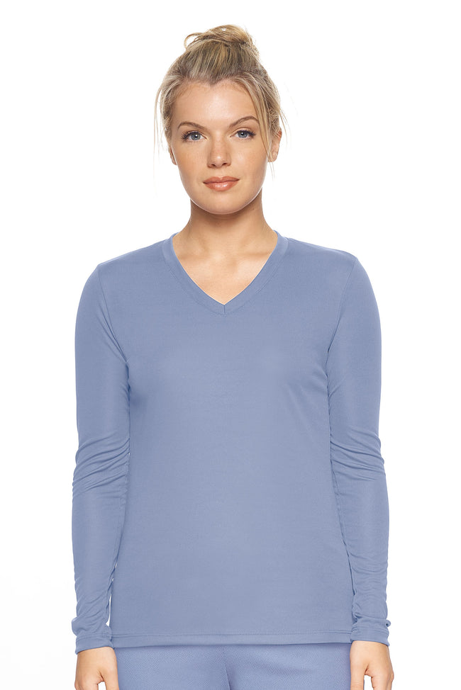 Expert Brand Steel pk MaX™ V-Neck Long Sleeve Expert Tee#steel