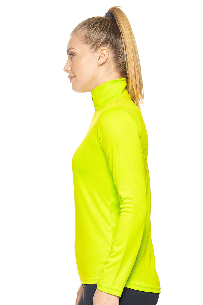 Expert Brand Women's Keylime pk MaX™ ¼ Zip Training Image 2#key-lime