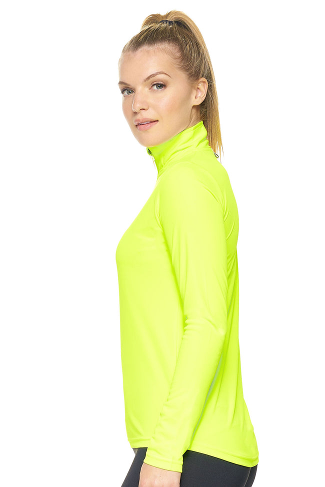 Expert Brand Women's Safety Yellow pk MaX™ ¼ Zip Training Image 2#safety-yellow
