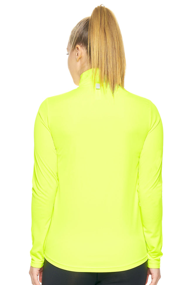 Expert Brand Women's Safety Yellow pk MaX™ ¼ Zip Training Image 3#safety-yellow