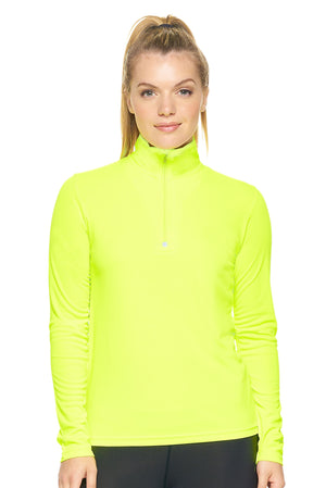 Expert Brand Women's Safety Yellow pk MaX™ ¼ Zip Training#safety-yellow