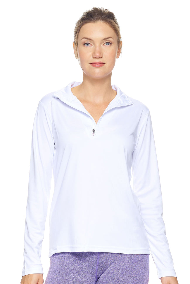 Expert Brand Women's White pk MaX™ ¼ Zip Training#white