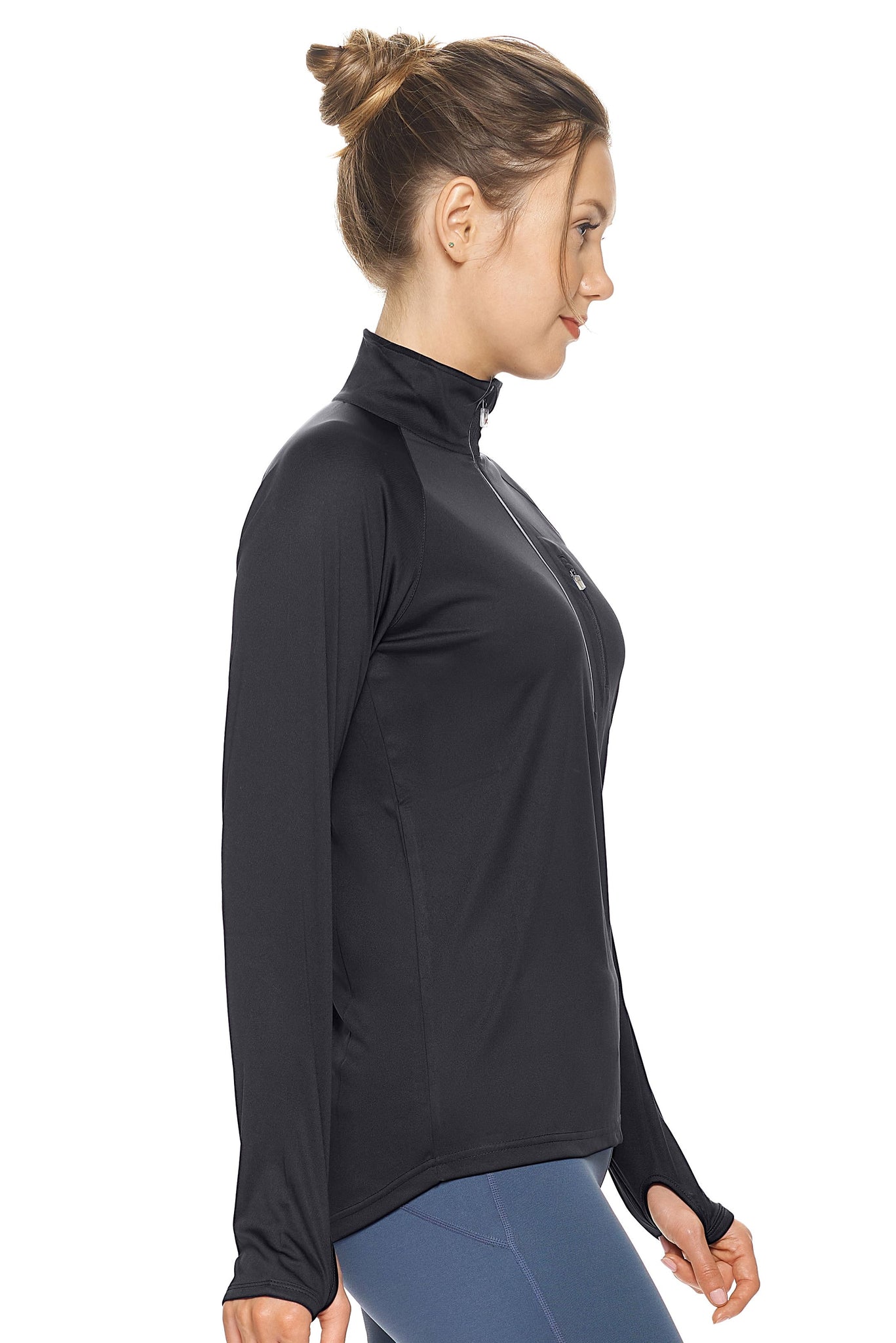 Expert Brand Women's Black pk MaX™ Half Zip Run Away Top Image 2#black