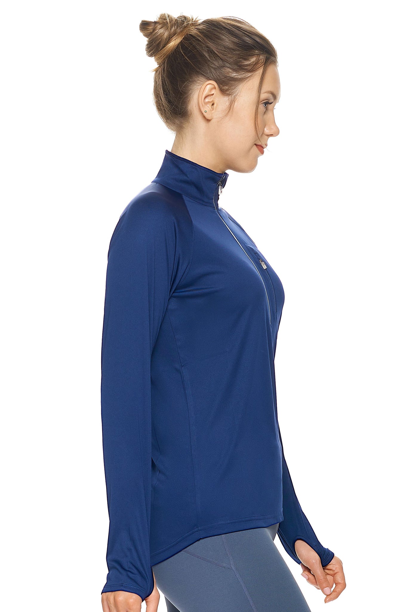 Expert Brand Women's Navy pk MaX™ Half Zip Run Away Top Image 2#navy