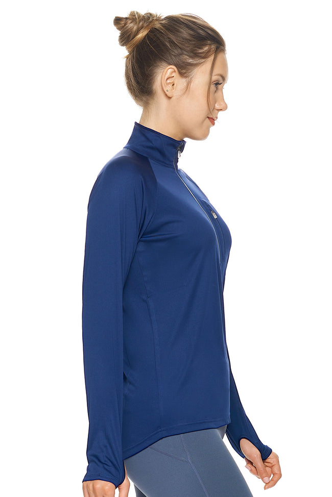 Expert Brand Women's Navy pk MaX™ Half Zip Run Away Top Image 2#navy