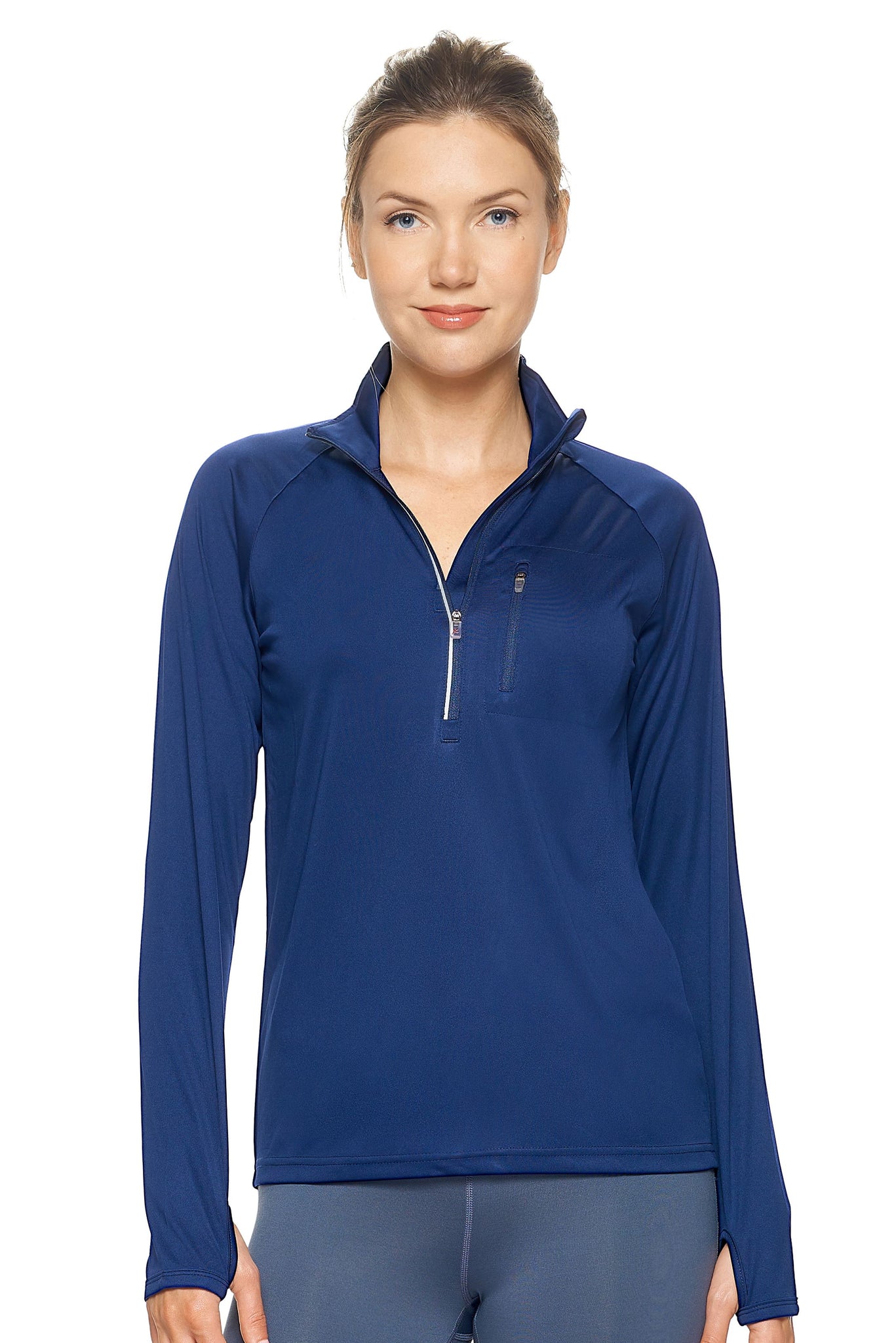 Expert Brand Women's Navy pk MaX™ Half Zip Run Away Top#navy