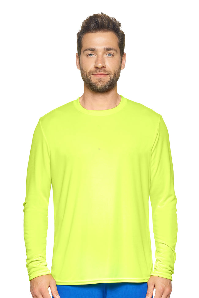 Expert Brand Safety Yellow pk MaX™ Crewneck Long Sleeve Expert Tee#safety-yellow