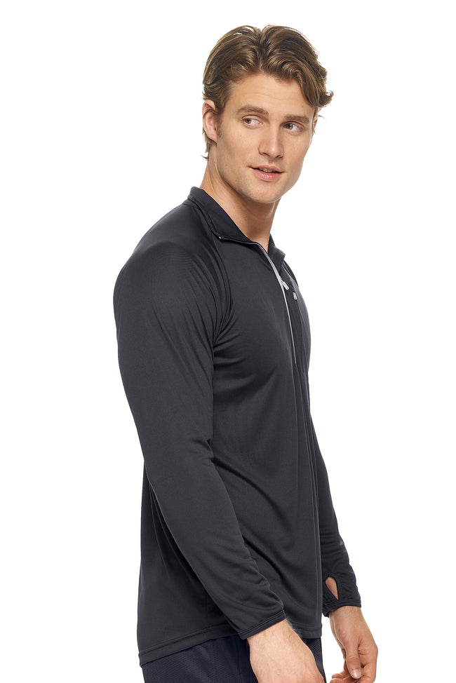 Expert Brand Men's Black pk MaX™ Half Zip Run Away Top Image 2#black