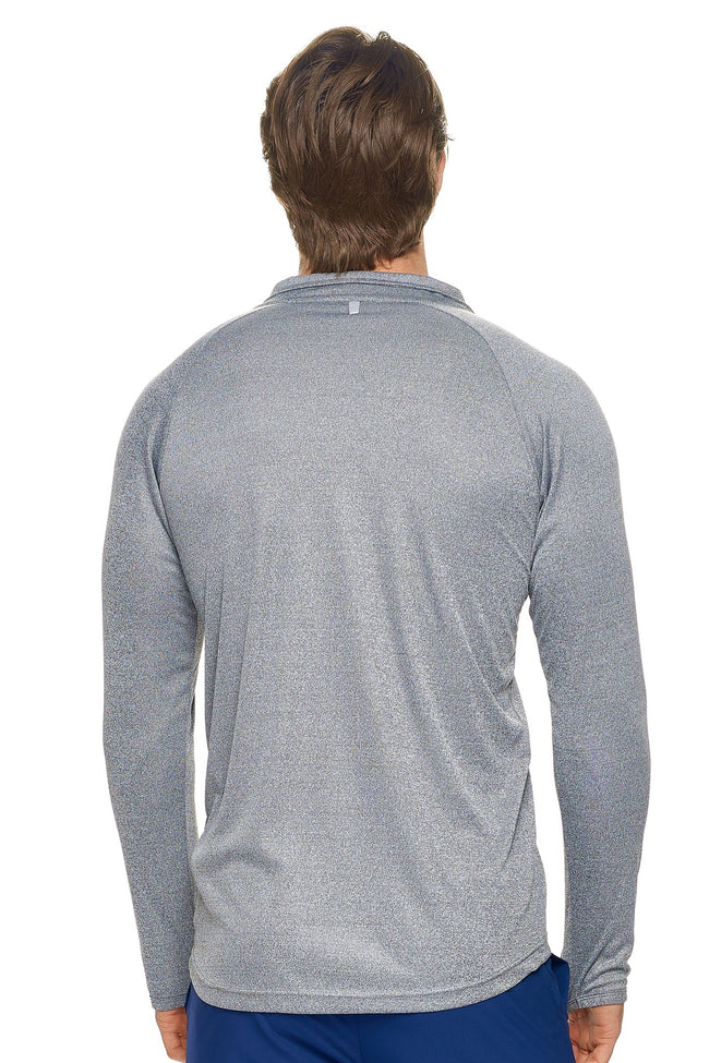 Expert Brand Men's Heather Charcoal pk MaX™ Half Zip Run Away Top Image 3#heather-charcoal