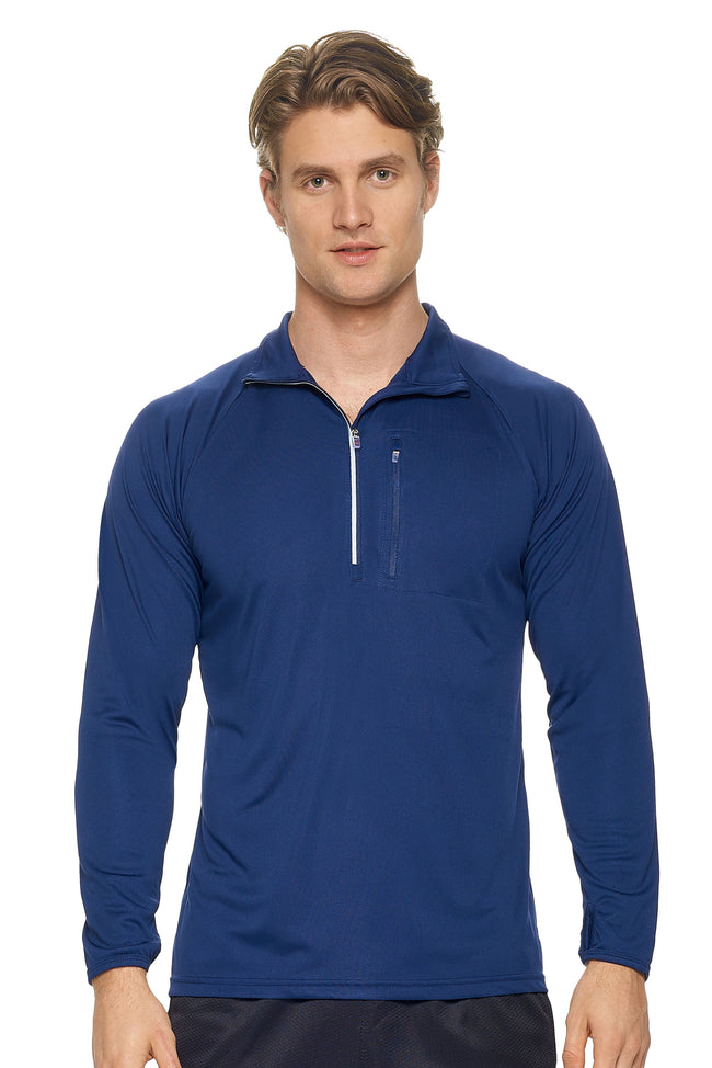 Expert Brand Men's Navy pk MaX™ Half Zip Run Away Top#navy