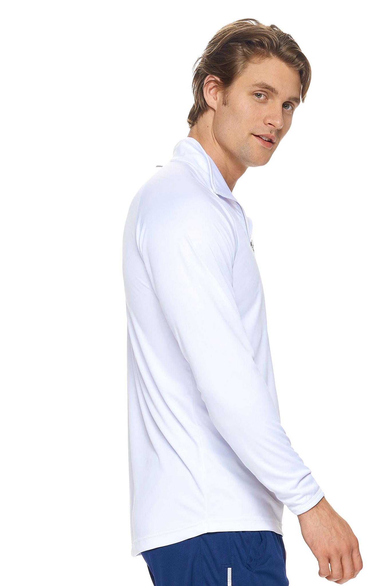Expert Brand Men's White pk MaX™ Half Zip Run Away Top Image 2#white