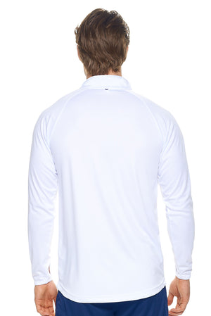 Expert Brand Men's White pk MaX™ Half Zip Run Away Top Image 3#white