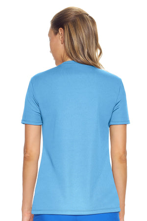 Expert Brand Women's Oxymesh™ V-Neck Tec Tee in Carolina Blue Image 3#carolina-blue