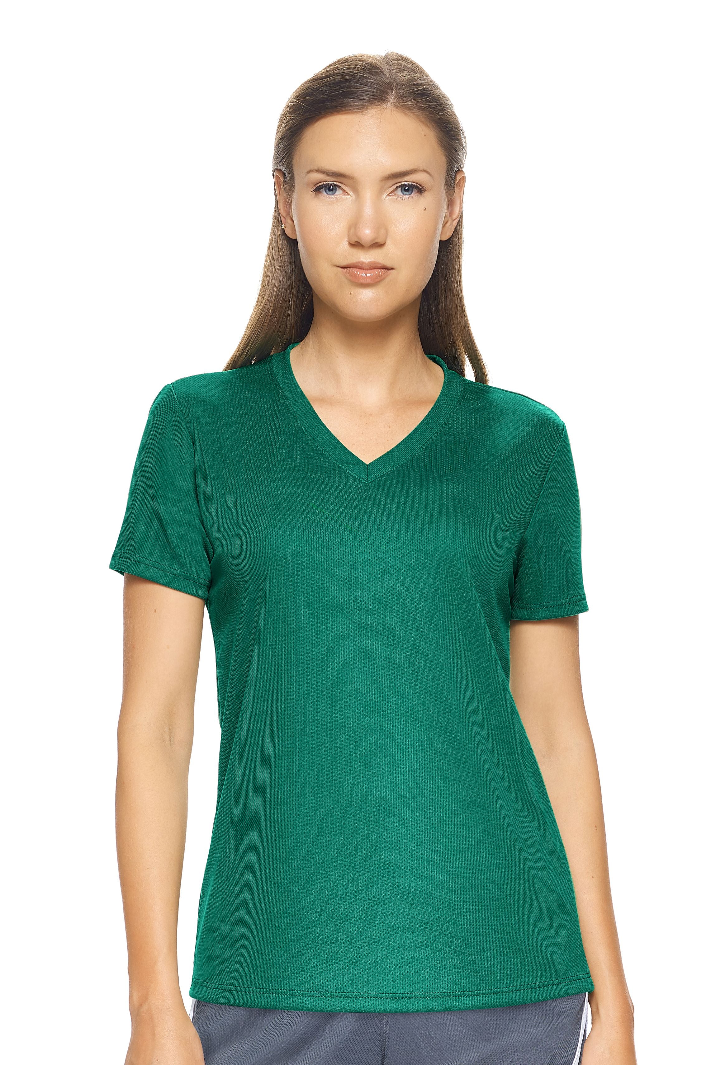 AJ202D🇺🇸 Oxymesh™ V-Neck Tec Tee - Expert Brand #FOREST GREEN