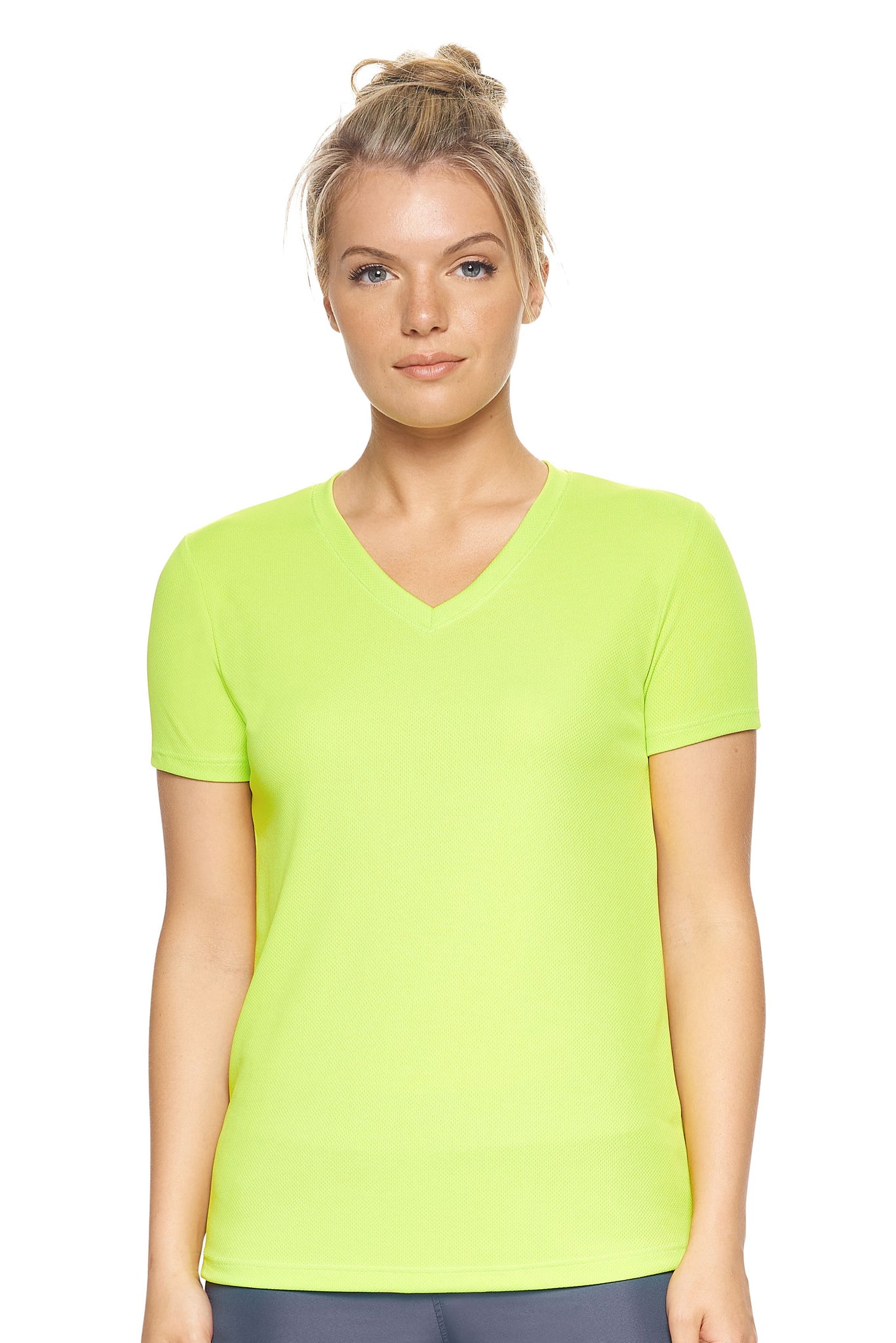 Expert Brand Women's Oxymesh™ V-Neck Tec Tee in Key Lime#key-lime